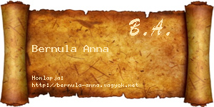 Bernula Anna névjegykártya